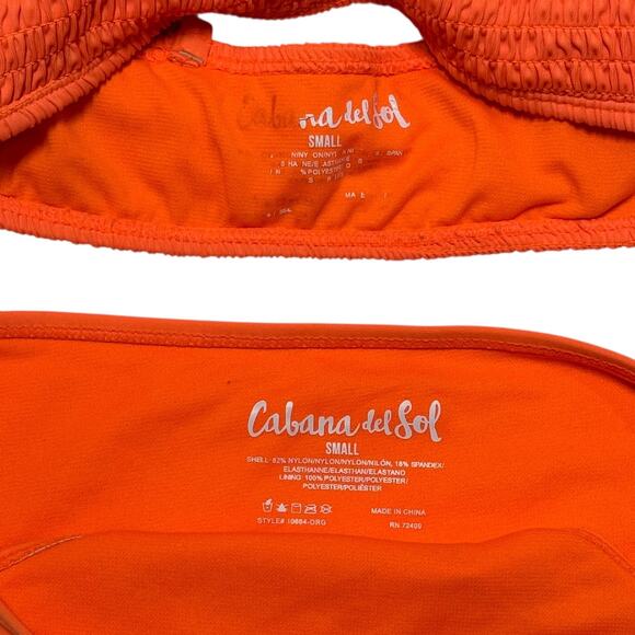 Cabana del Sol Bikini Bright Neon Orange Small - Picture 8 of 8